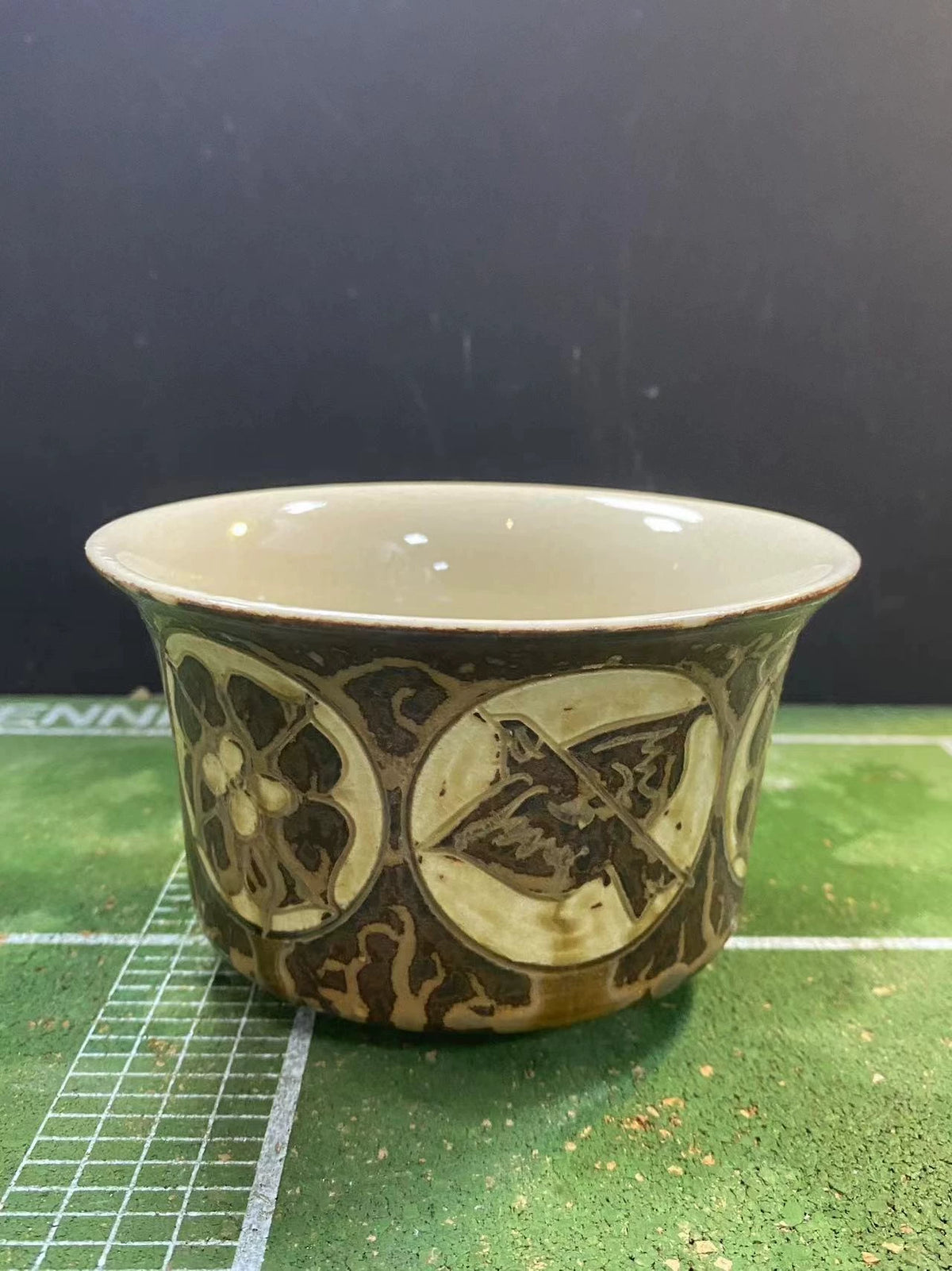 Japanese Mingei Bird and Plum Blossom Yunomi Cup — original seller image 3
