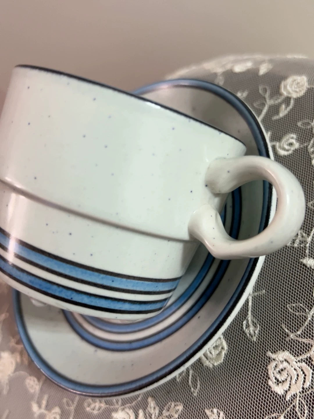 Gustavsberg DART – Blue Stripe Cup and Saucer — product detail 3
