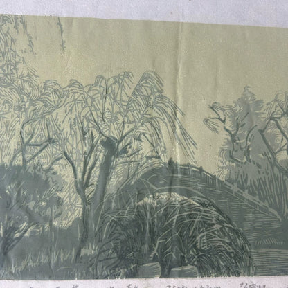 在风中飘荡 / Drifting in the Wind — Reduction Woodcut 1/1
