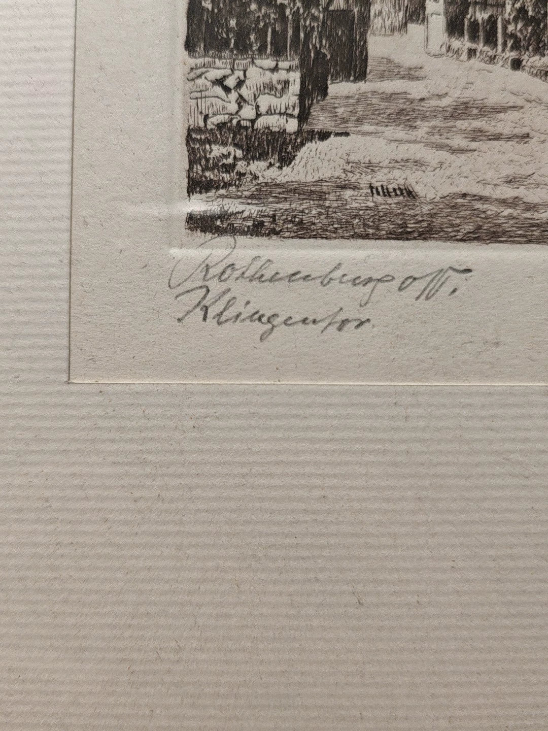 Rothenburg Klingentor – Framed German Town Etching – actual item photograph 2