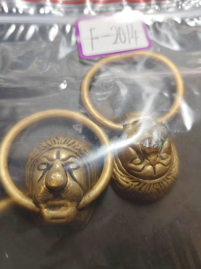 Pair of Brass Lion-Head Ring Pulls, 7 cm – source photo 9