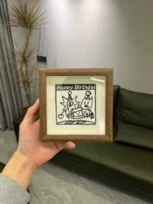 Bowen Happy Birthday — Framed Original Woodcut