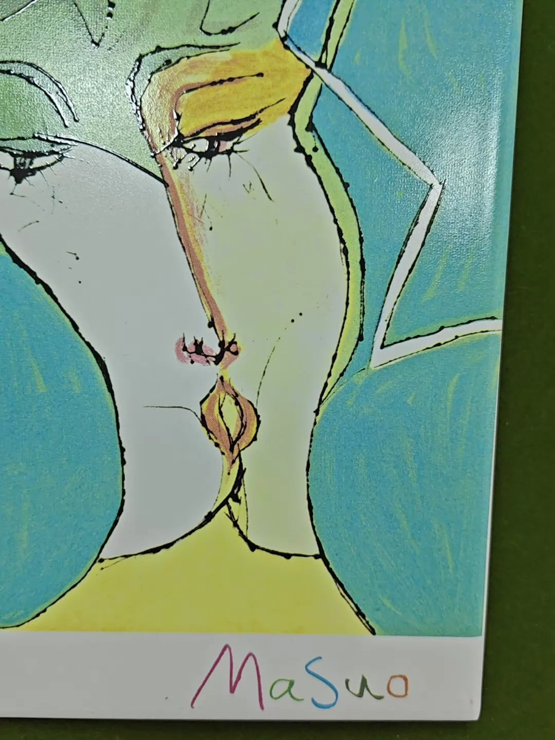 Masuo Ikeda – Abstract Faces – Framed Ceramic Art Plaque – detail 8