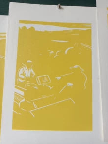 Farming — Original Reduction Woodcut