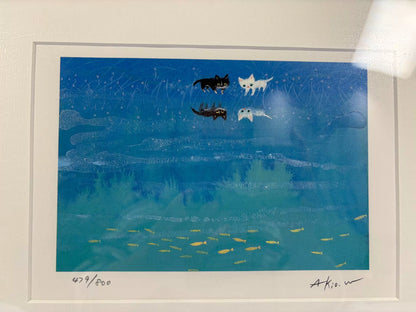 Akio Watanabe – Cats and Reflections – Framed Print 479/800 – detail 2