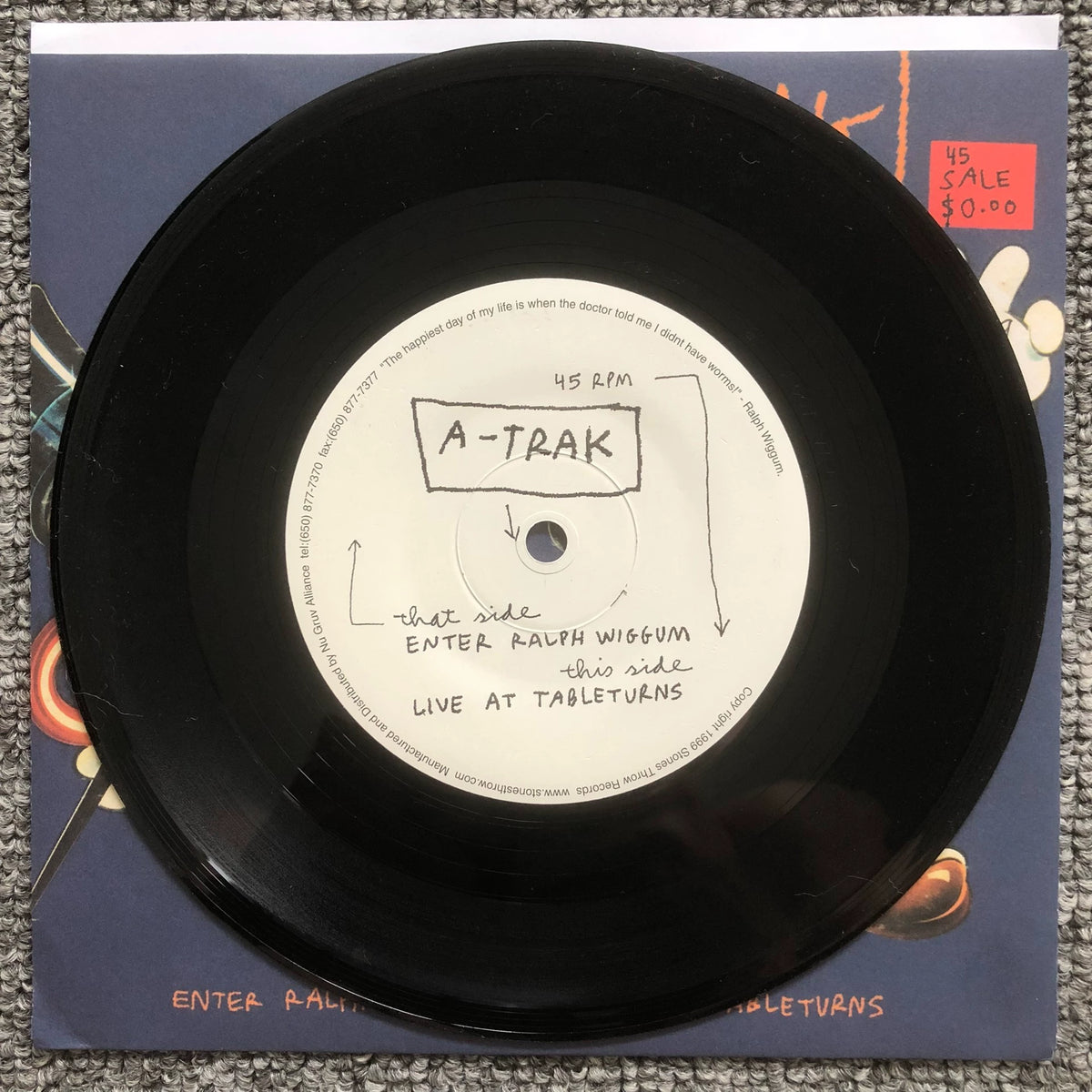 A-Trak – Enter Ralph Wiggum / Live @ Tableturns (7") – photo 3