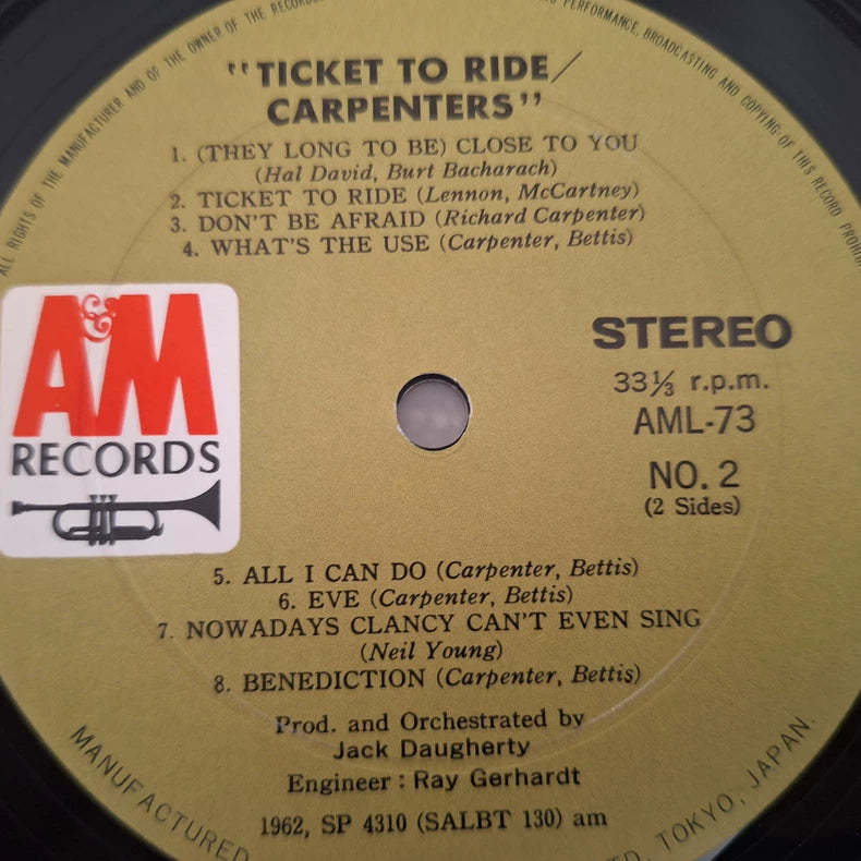 Carpenters – Ticket to Ride (Japan LP)