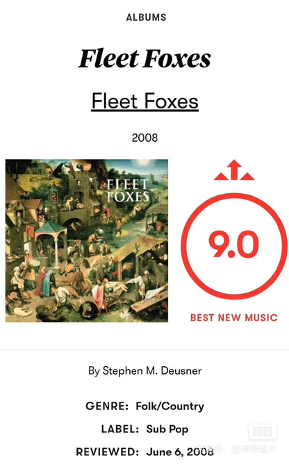 Fleet Foxes – Fleet Foxes Limited Orange Vinyl 2LP — detail 8