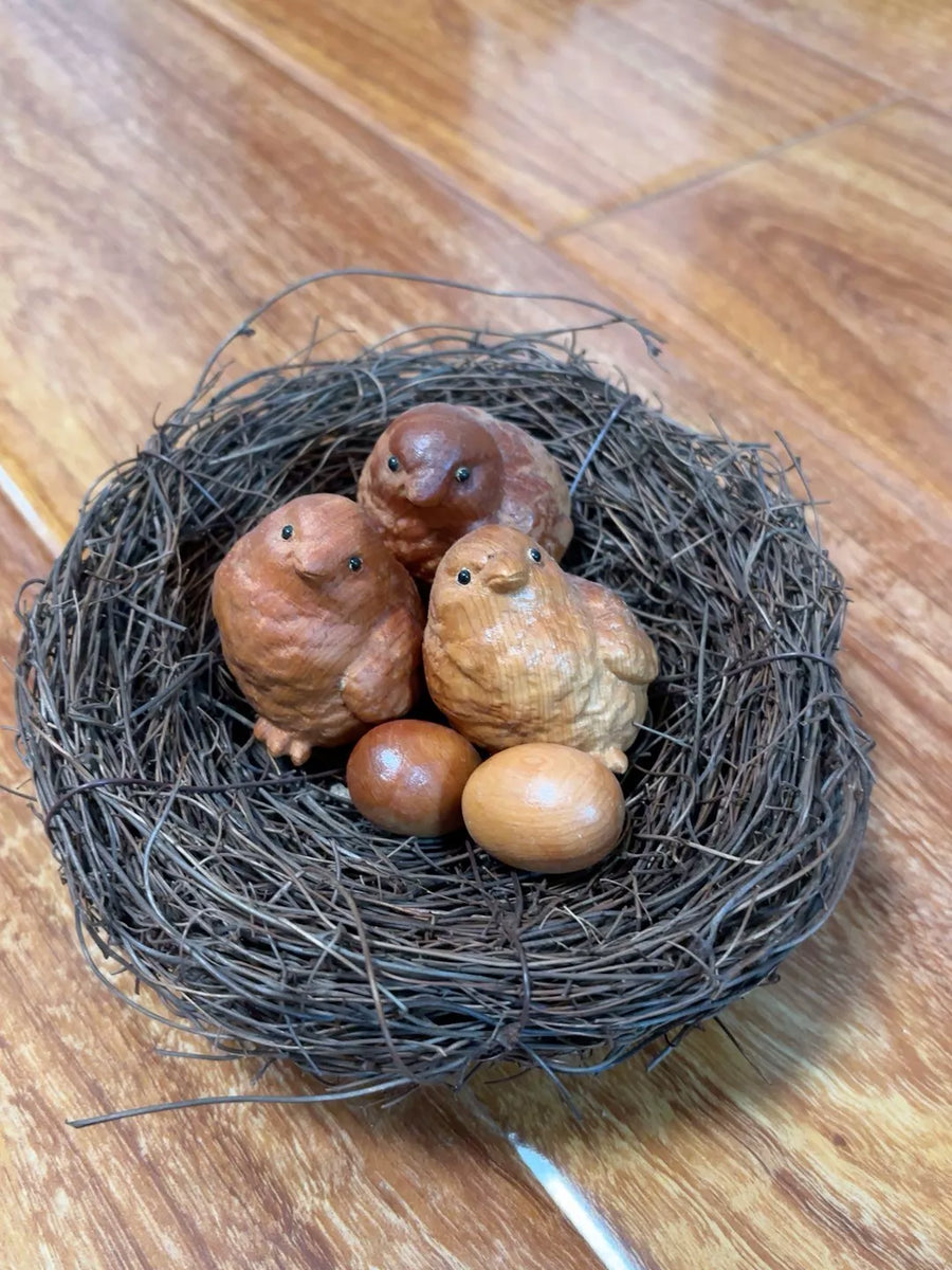 Wooden Bird Nest Sculpture