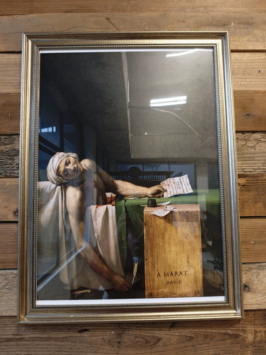 Jacques-Louis David – The Death of Marat, Framed Museum Poster – actual item photograph