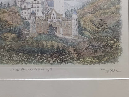 織田義郎 – Signed Framed Landscape Etching