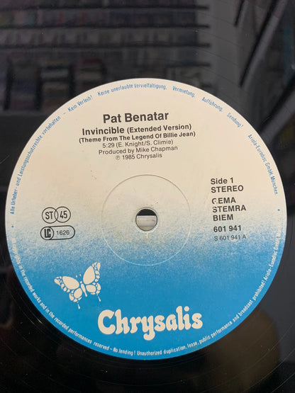 Pat Benatar – Invincible (Theme From The Legend Of Billie Jean); actual item detail