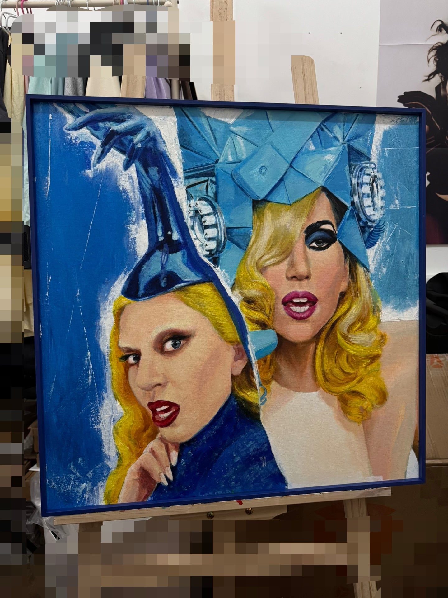 Lady Gaga – MAYHEM Blue Theme Original Painting 60 × 60 cm