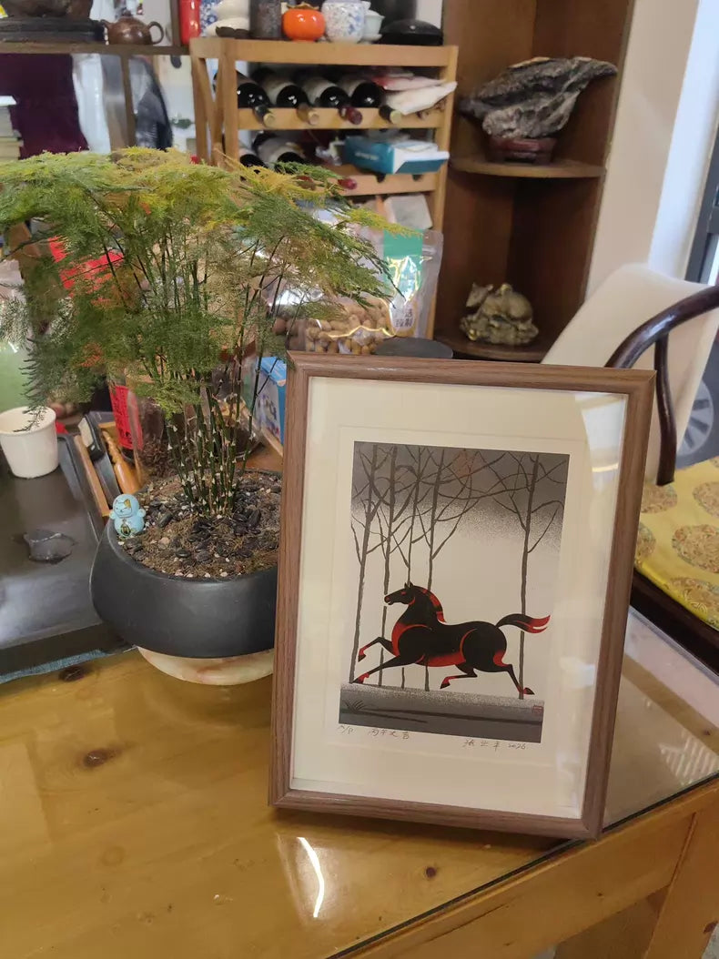 Horse — Framed Original Woodcut