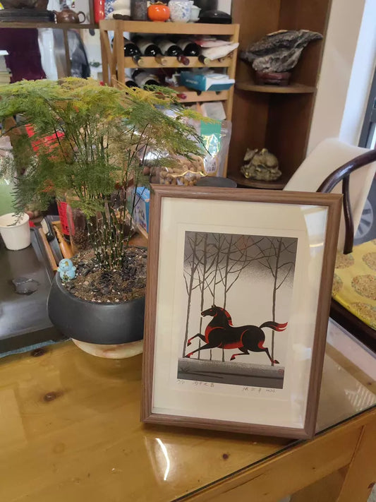 Horse — Framed Original Woodcut