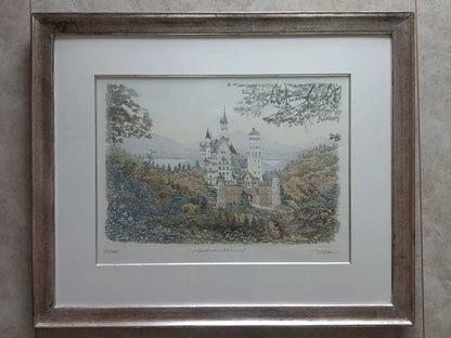 織田義郎 – Signed Framed Landscape Etching