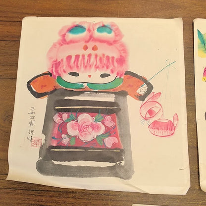Ke Ming – Vintage Art Prints, Set of 3 — detail 2