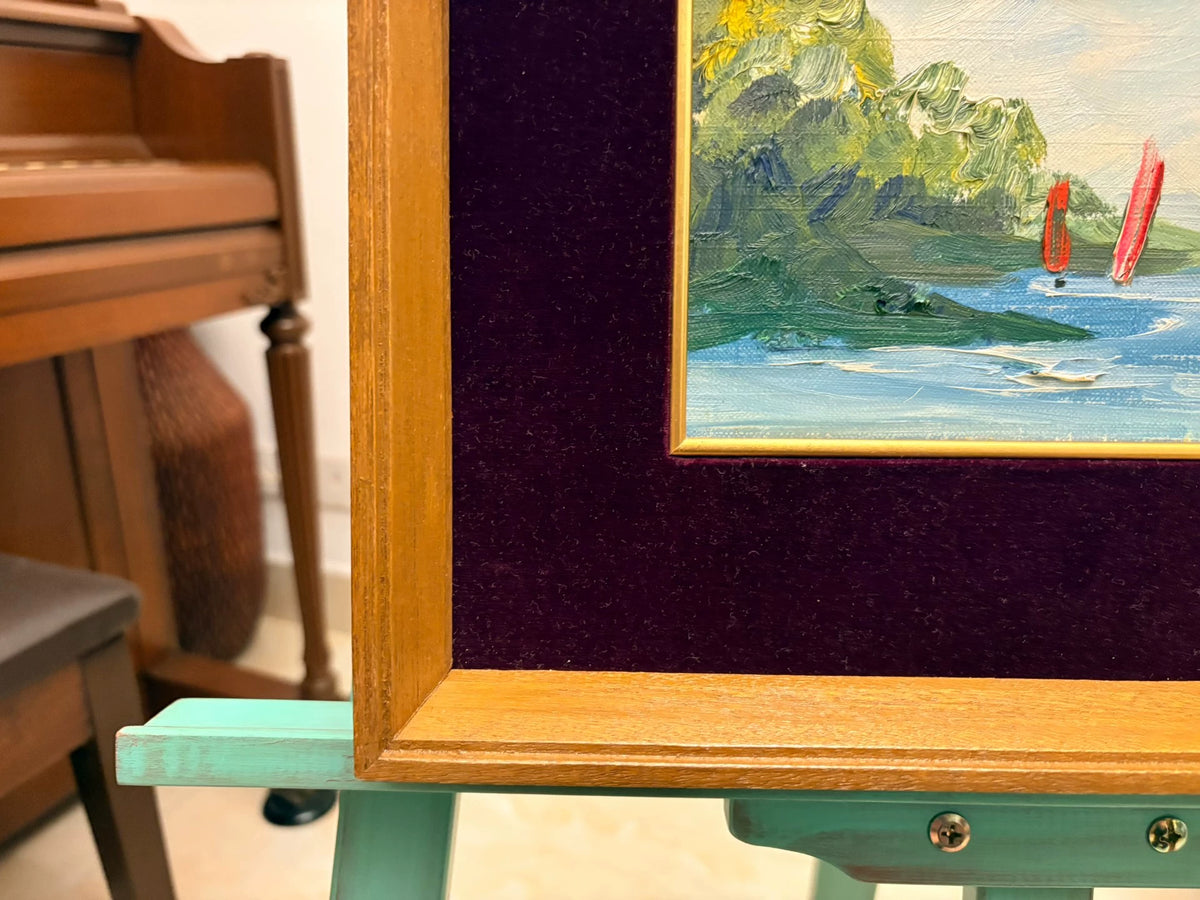 Lake Biwa Sailboats – Framed Painting