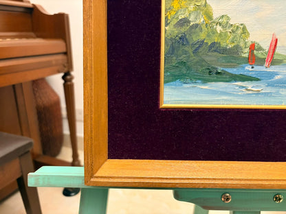 Lake Biwa Sailboats – Framed Painting
