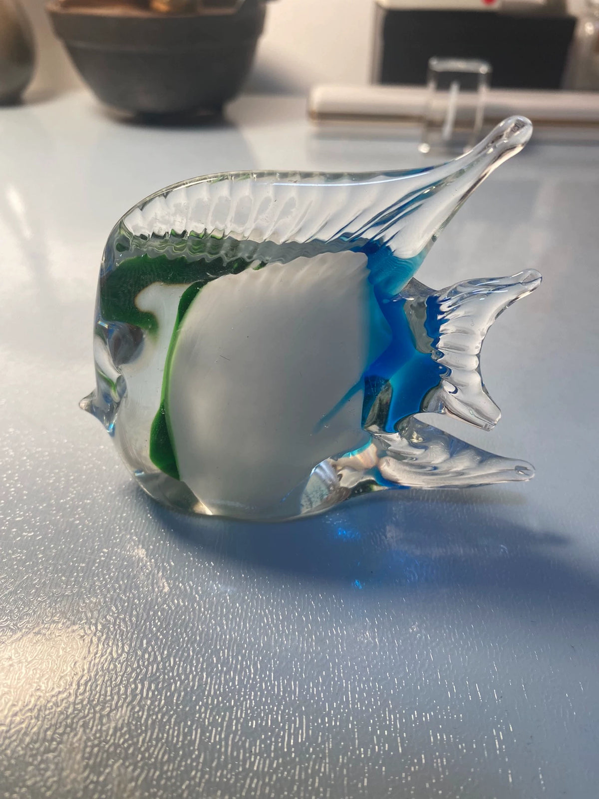 Blue, White and Green Glass Fish Figurine – source photo 2