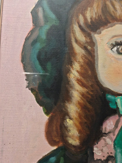 Issey – Doll Portrait, Framed Oil Painting, 1991