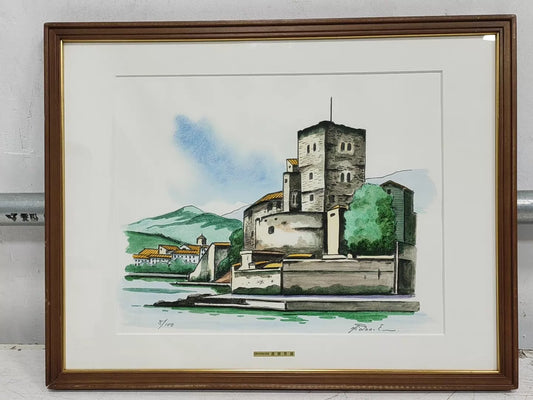 Hideo Endo – Castle Landscape – Framed Limited Print