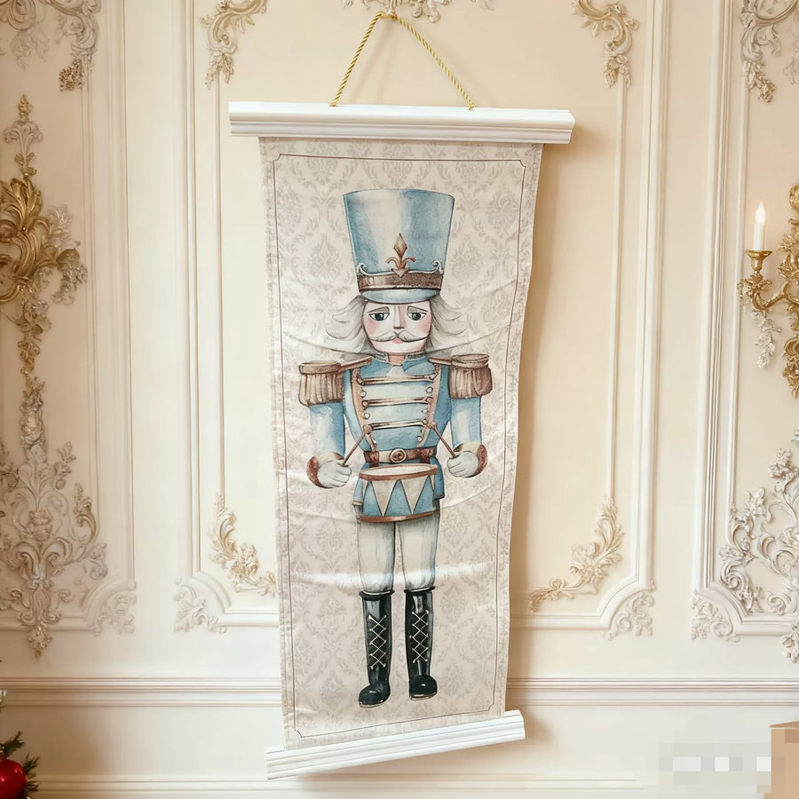 Nutcracker Soldier – Christmas Fabric Wall Hanging – 26 × 60 cm