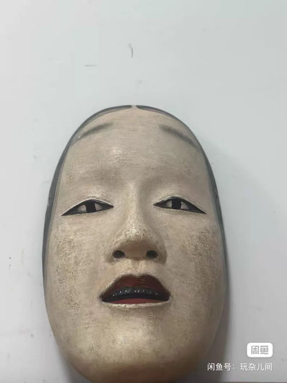 Japanese Showa-Era Carved Wooden Noh Mask – Zō-onna Style — detail 6