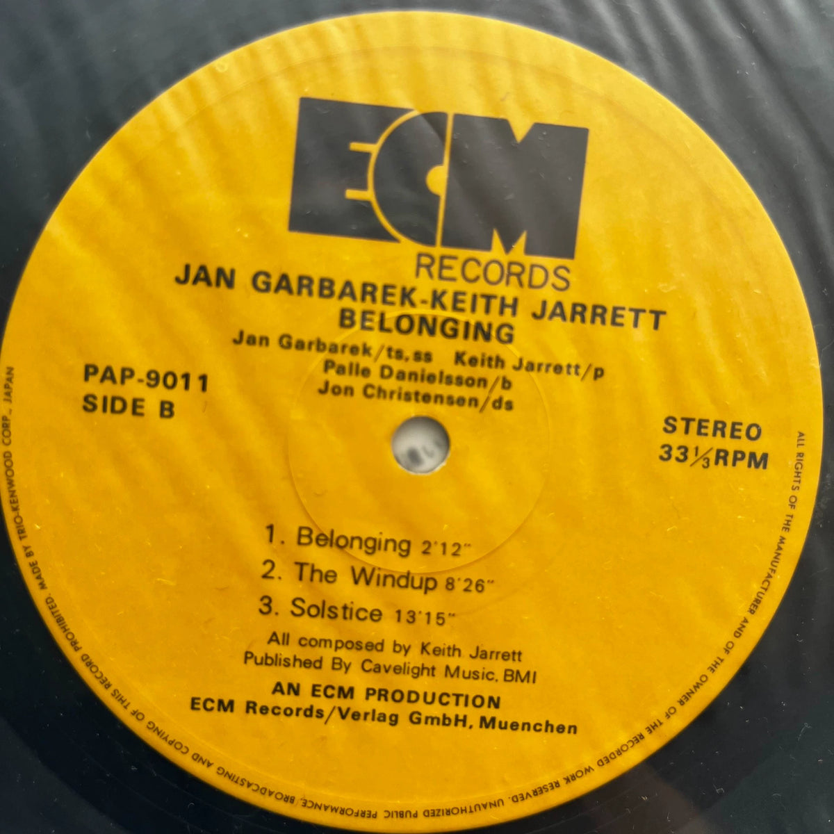 Jan Garbarek and Keith Jarrett – Belonging – Japanese ECM Vinyl LP — product detail 2