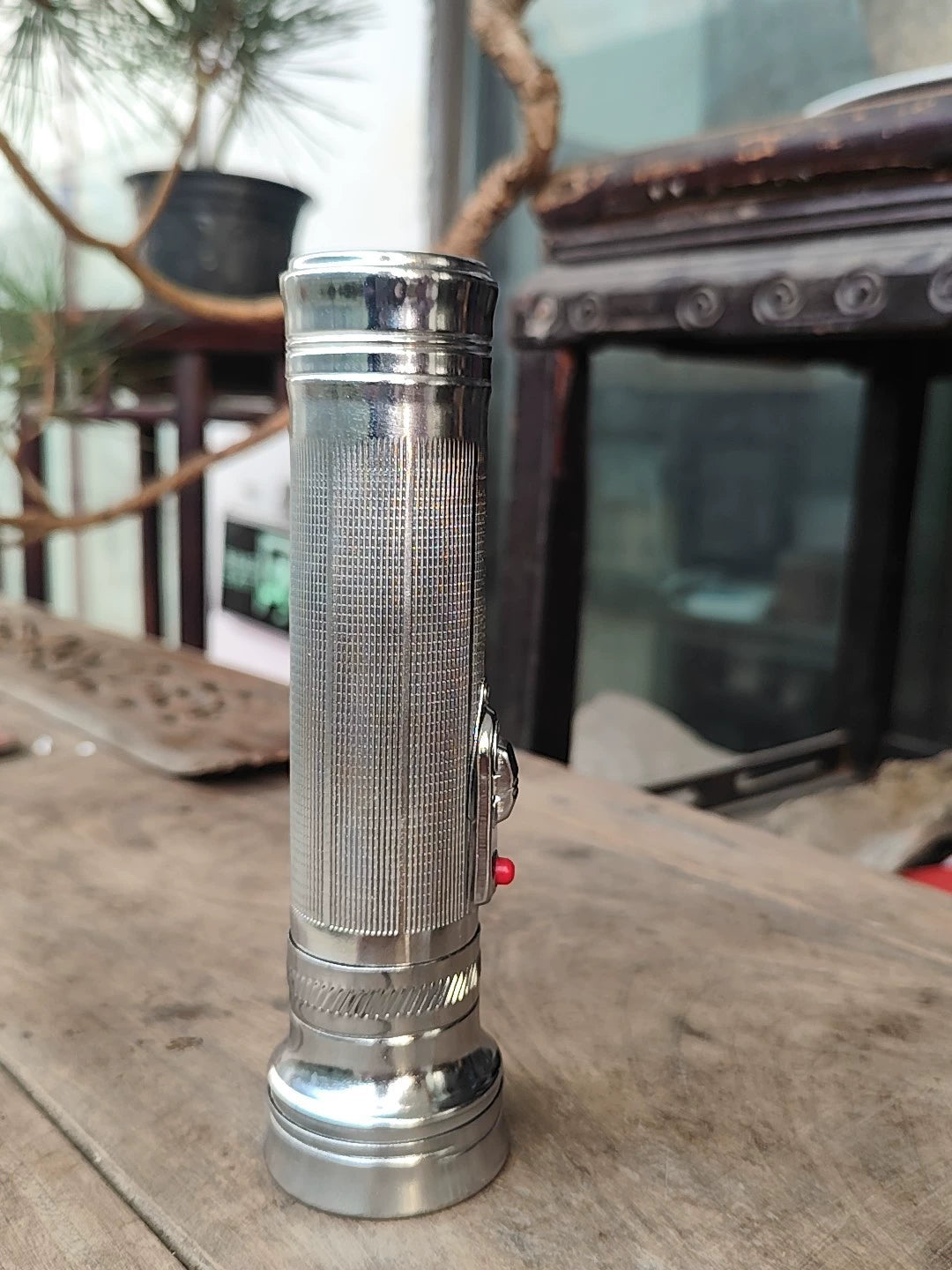 Vintage Metal Flashlight, Approximately 18 cm – photo 4