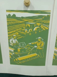 Farming — Original Reduction Woodcut