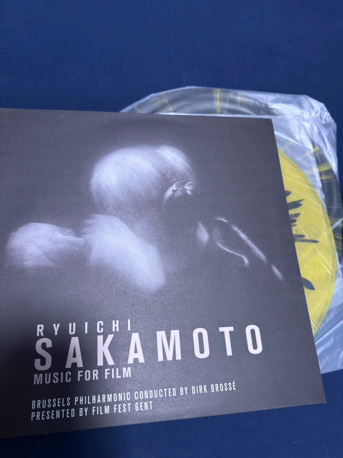 Ryuichi Sakamoto – Music for Film – Yellow Splatter 2LP – actual item photograph 1