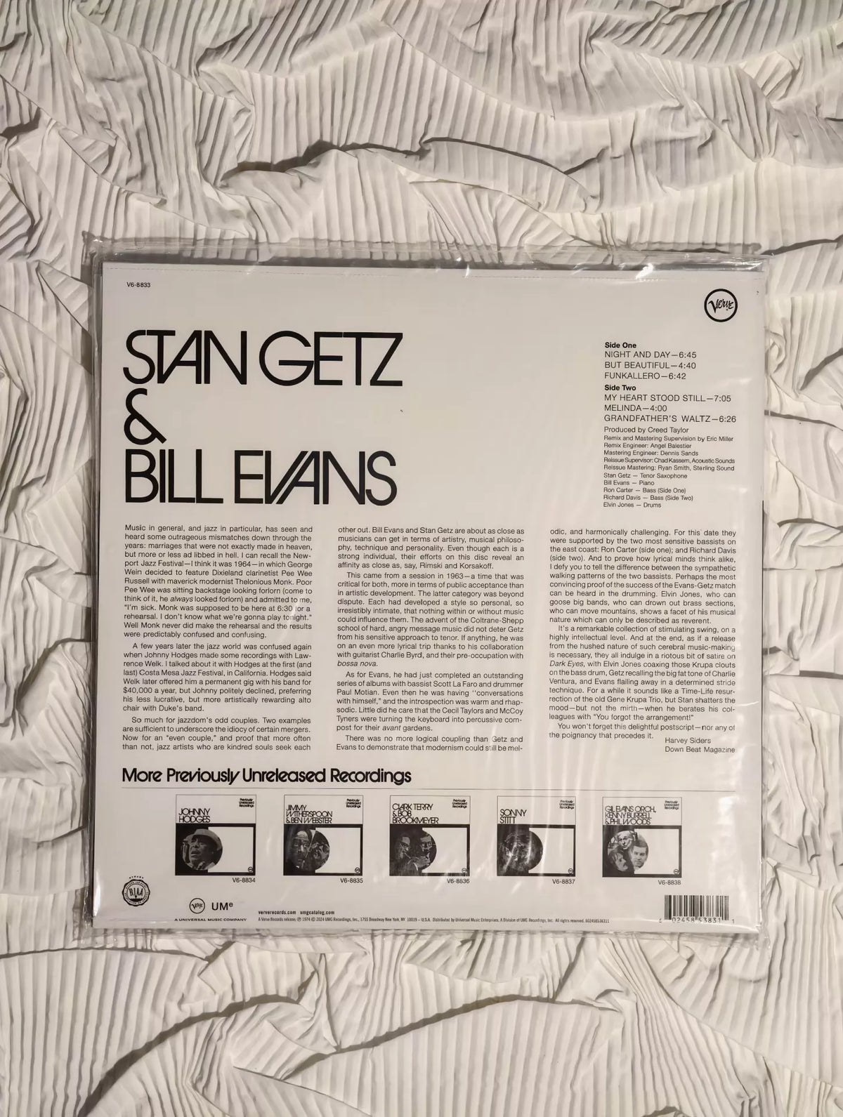 Stan Getz & Bill Evans – Previously Unreleased Recordings – Acoustic Sounds LP – actual item photograph 5