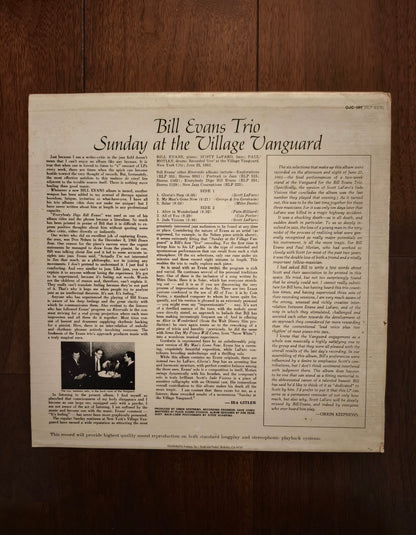 Bill Evans – Sunday at the Village Vanguard – 1984 US OJC LP – actual item photograph 2