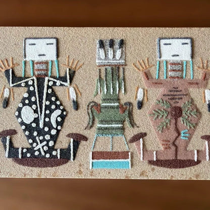Navajo Sandpainting – Three Figures – 7.5 × 15 cm