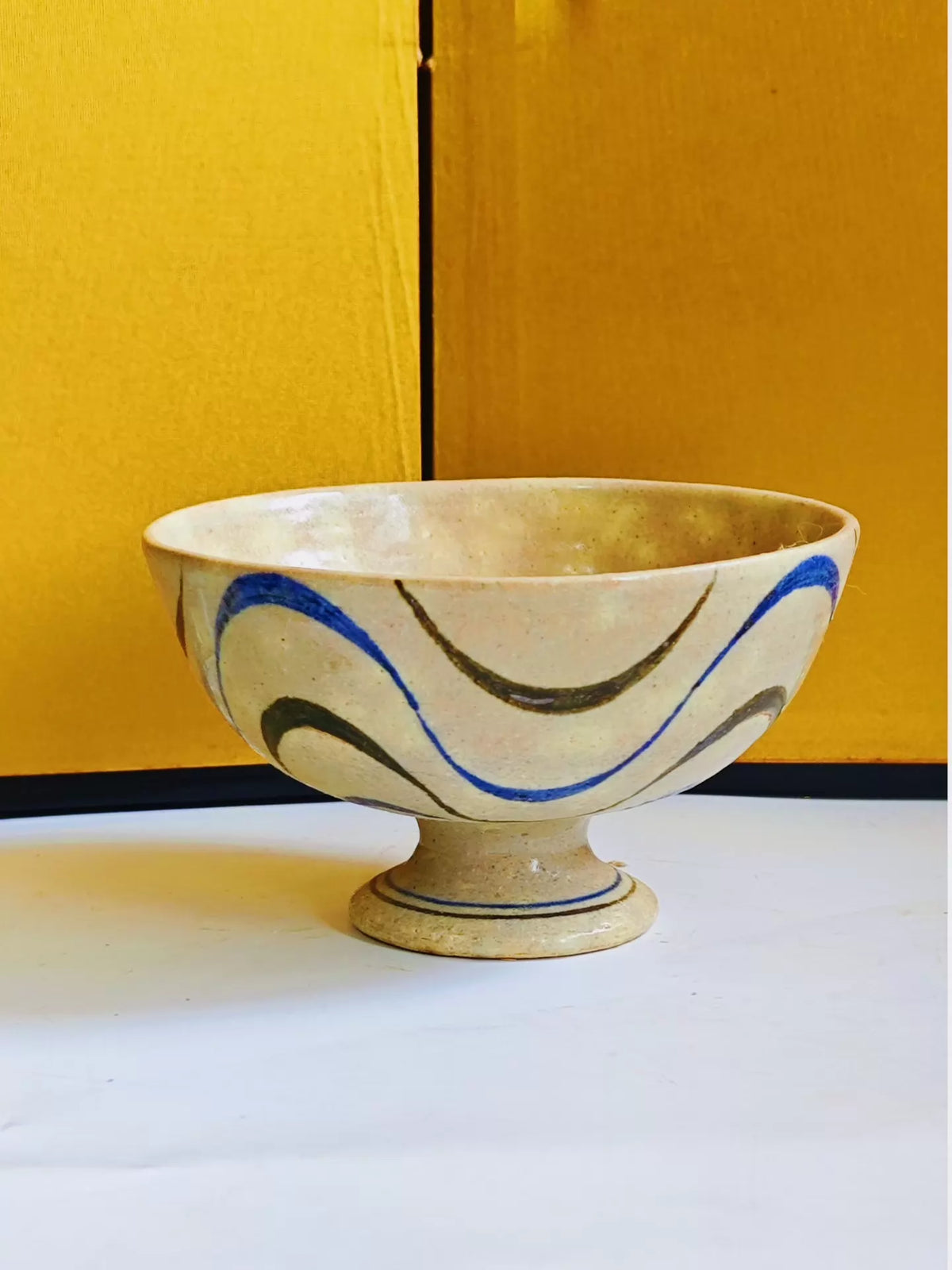 Shinji Akane – Pink Kohiki Footed Bowl with Hand-Painted Waves — original seller image 2