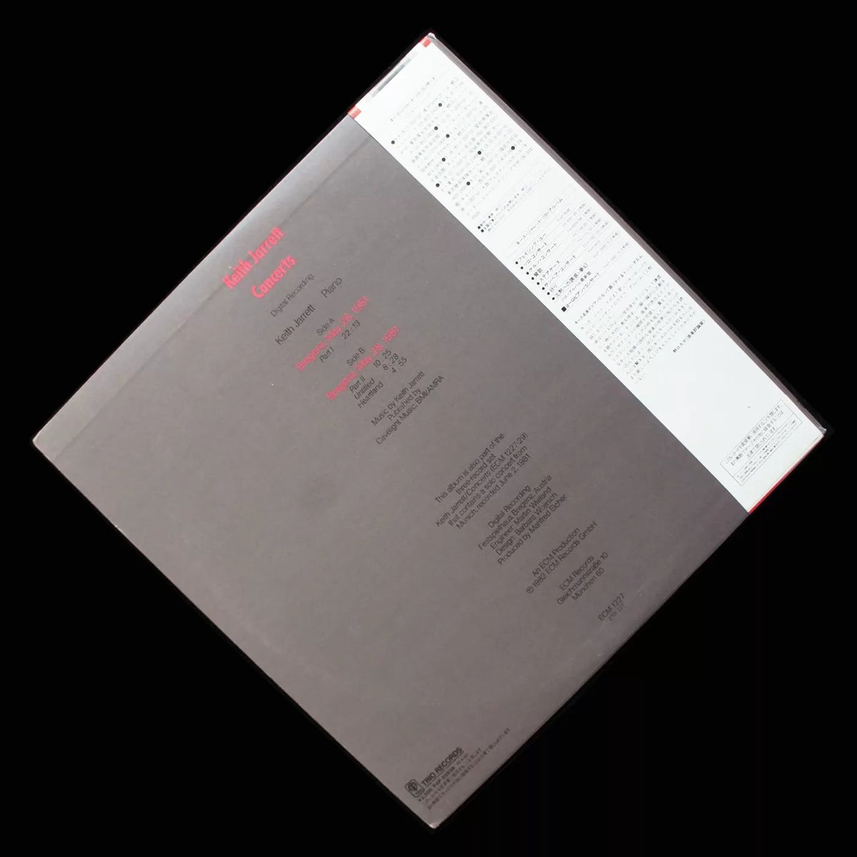 Keith Jarrett – Concerts – Japanese LP with OBI – actual item photograph 2