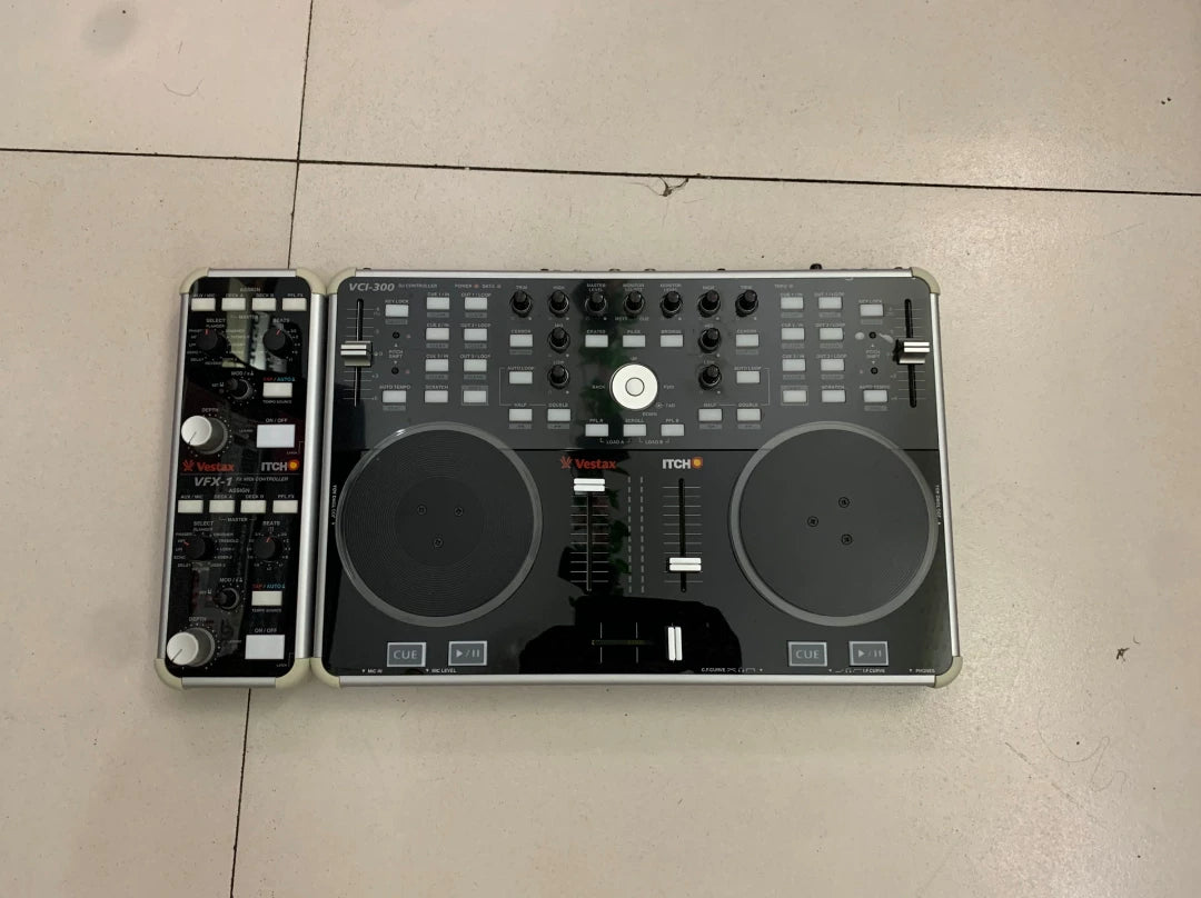 Vestax VCI-300 + VFX-1 – DJ Controller and Effects Unit – actual item photograph