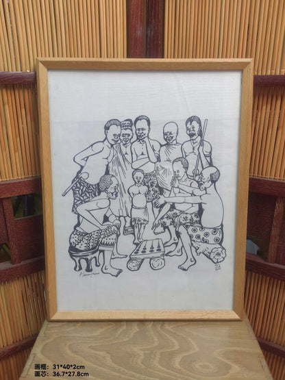P. Manjana – Board Game Scene – Signed Framed Screenprint 153/300