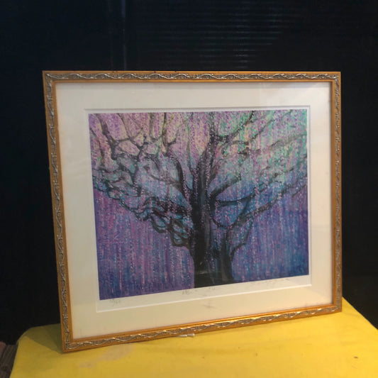 Wisteria – Framed Japanese Print with Signature & Edition Markings – actual item photograph 1