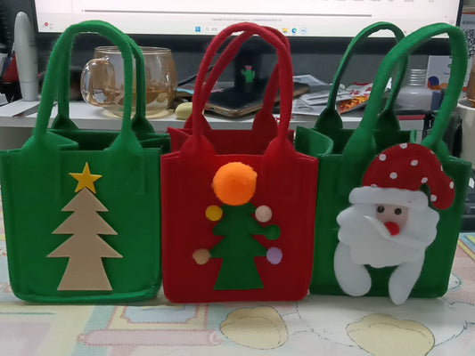 Christmas Felt Mini Gift Bags – Set of 3