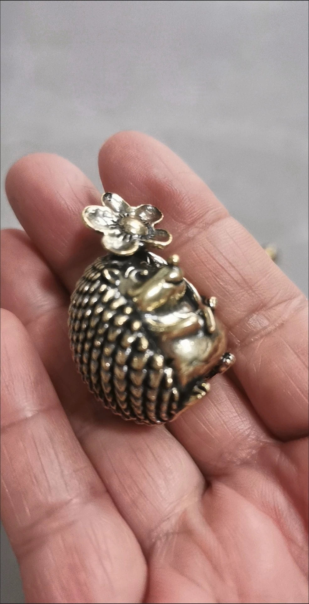 Miniature Brass Hedgehog Ornament 2