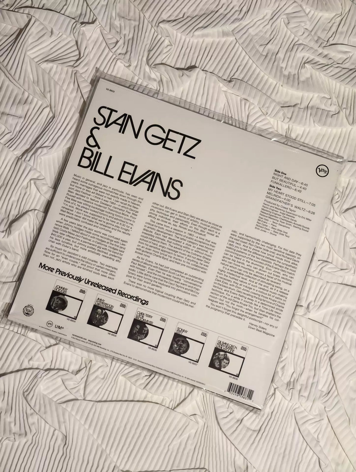 Stan Getz & Bill Evans – Previously Unreleased Recordings – Acoustic Sounds LP – actual item photograph 6