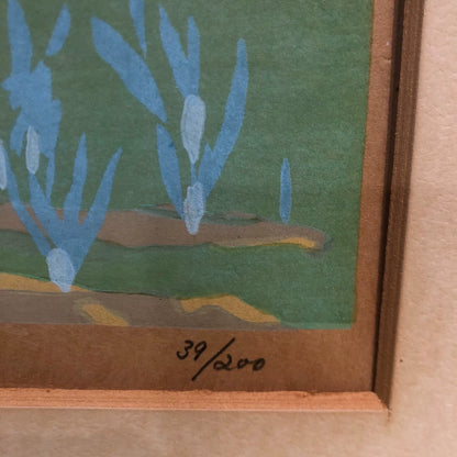 Japanese Alpine Landscape – Signed 1988 Framed Print 39/200 – detail 8
