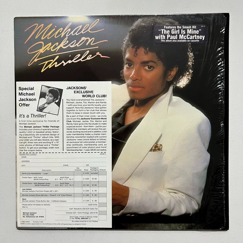 Michael Jackson – Thriller – 1982 US Vinyl with World Club Insert
