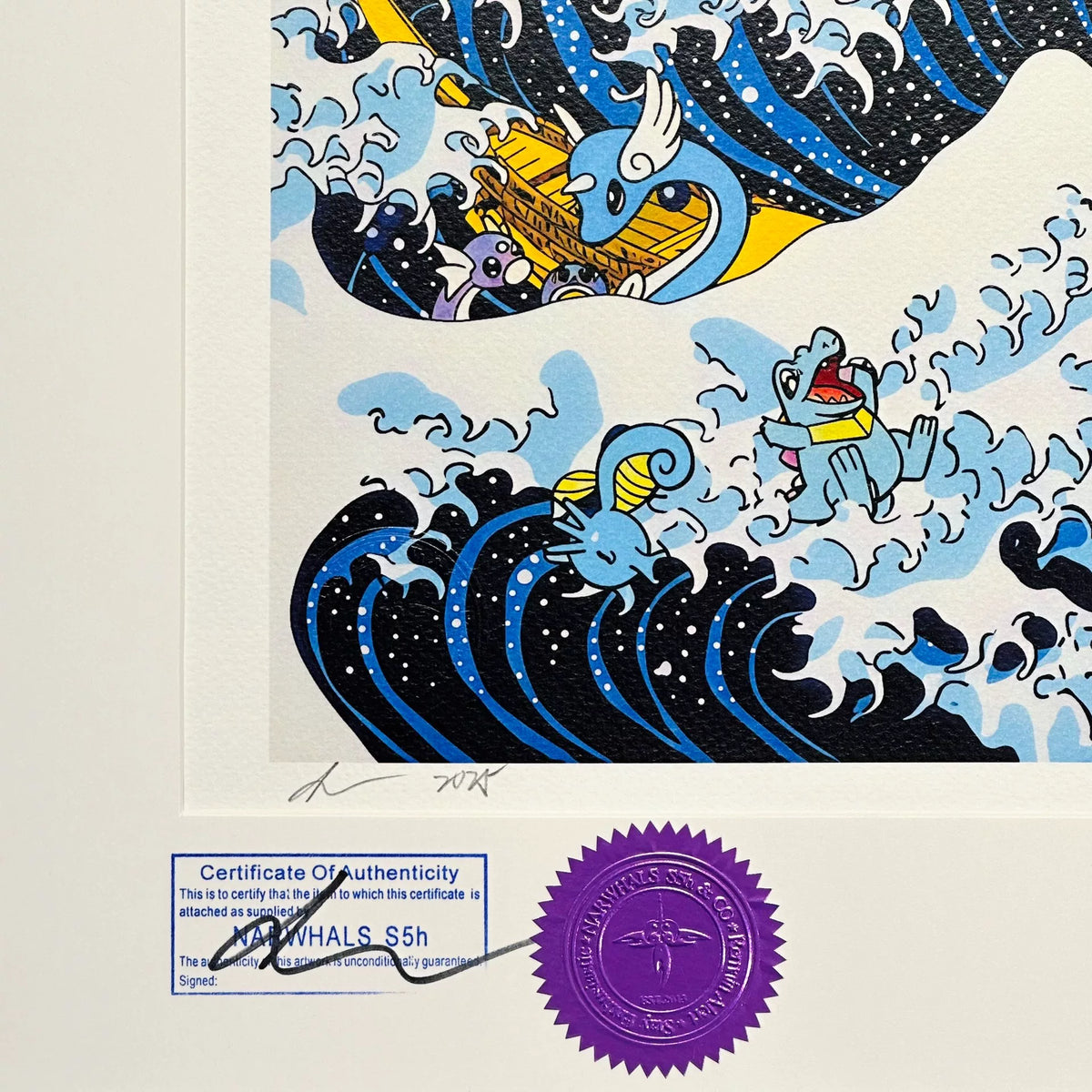 S5h – Great Wave × Pokémon – Signed Framed Print