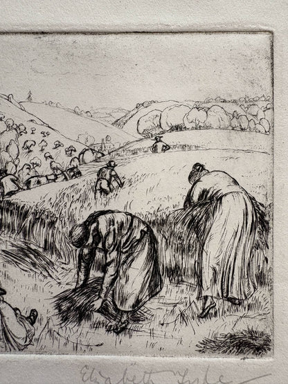 Harvest Workers – Signed Etching on Paper – actual item photograph 3