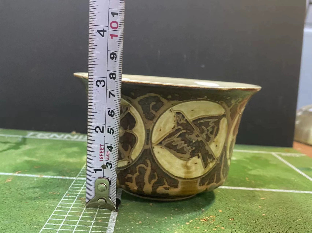 Japanese Mingei Bird and Plum Blossom Yunomi Cup — original seller image 4