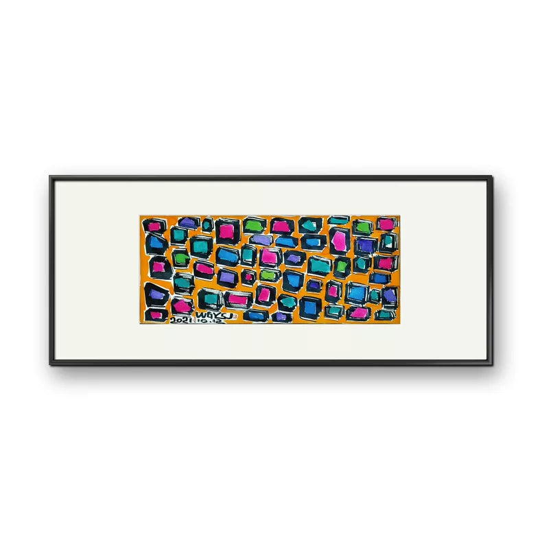 Colourful Abstract Paintings – Eight Individual Works – 20 × 45 cm
