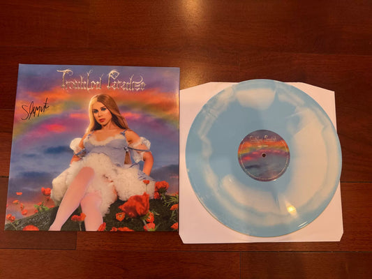 Slayyyter – Troubled Paradise – Signed Blue & White Vinyl – actual copy